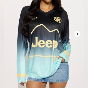 NWOT Jeep Explore The Detour Jersey Small Blue/combo